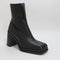 Womens Office Studio Amsterdam Square Toe Heel Boots Black Leather