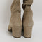 Womens Office Kaley Round Toe Block Heel Boots Taupe Suede