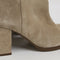 Womens Office Kaley Round Toe Block Heel Boots Taupe Suede