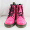 Kids Dr. Martens Lace Boot Inside Zip Delaney (Jnr) Hot Pink Patent